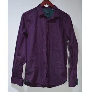 Ted Baker London Purple Stripe Button Up Shirt Mens Size 5 Large Cotton